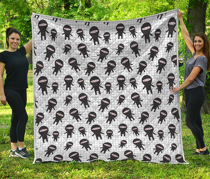 Cute Ninja Pattern Print Quilt