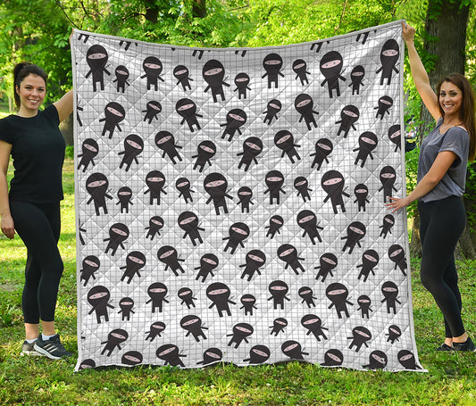 Cute Ninja Pattern Print Quilt
