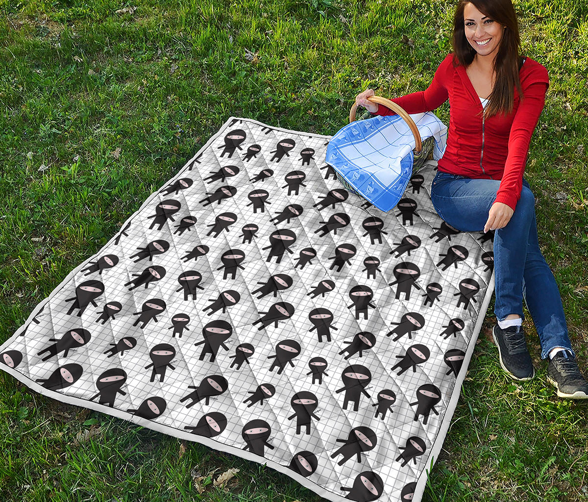 Cute Ninja Pattern Print Quilt