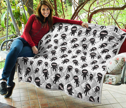 Cute Ninja Pattern Print Quilt
