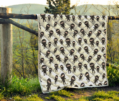 Cute Ninja Pattern Print Quilt