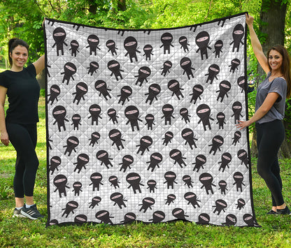 Cute Ninja Pattern Print Quilt