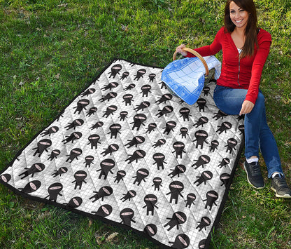 Cute Ninja Pattern Print Quilt