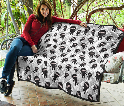Cute Ninja Pattern Print Quilt
