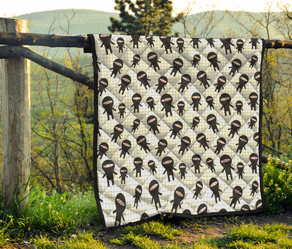 Cute Ninja Pattern Print Quilt