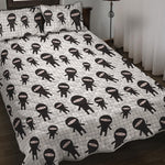 Cute Ninja Pattern Print Quilt Bed Set