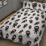 Cute Ninja Pattern Print Quilt Bed Set