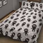 Cute Ninja Pattern Print Quilt Bed Set