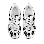 Cute Ninja Pattern Print White Sneakers