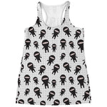 Cute Ninja Pattern Print Women's Racerback Tank Top