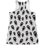 Cute Ninja Pattern Print Women's Racerback Tank Top