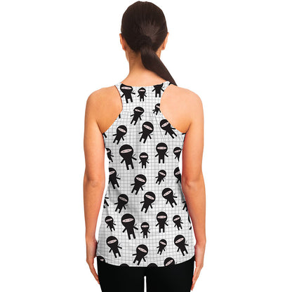 Cute Ninja Pattern Print Women's Racerback Tank Top
