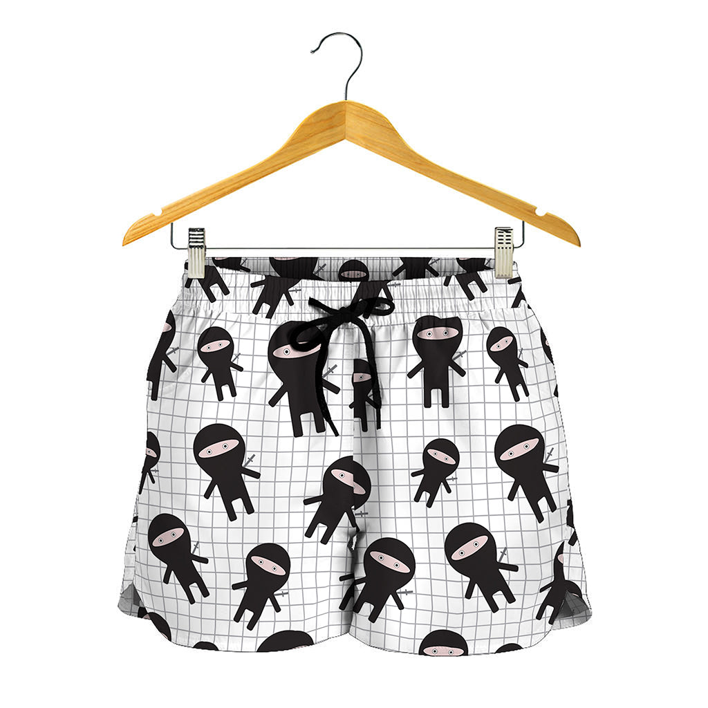 Cute Ninja Pattern Print Women's Shorts