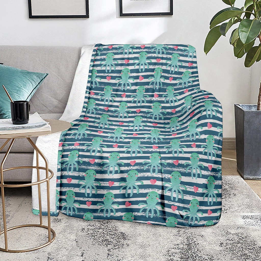 Cute Octopus Pattern Print Blanket