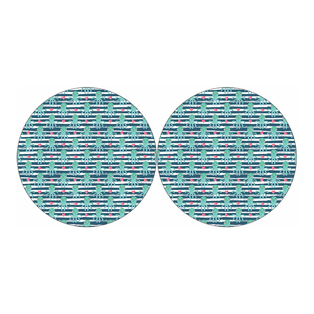 Cute Octopus Pattern Print Car Coasters