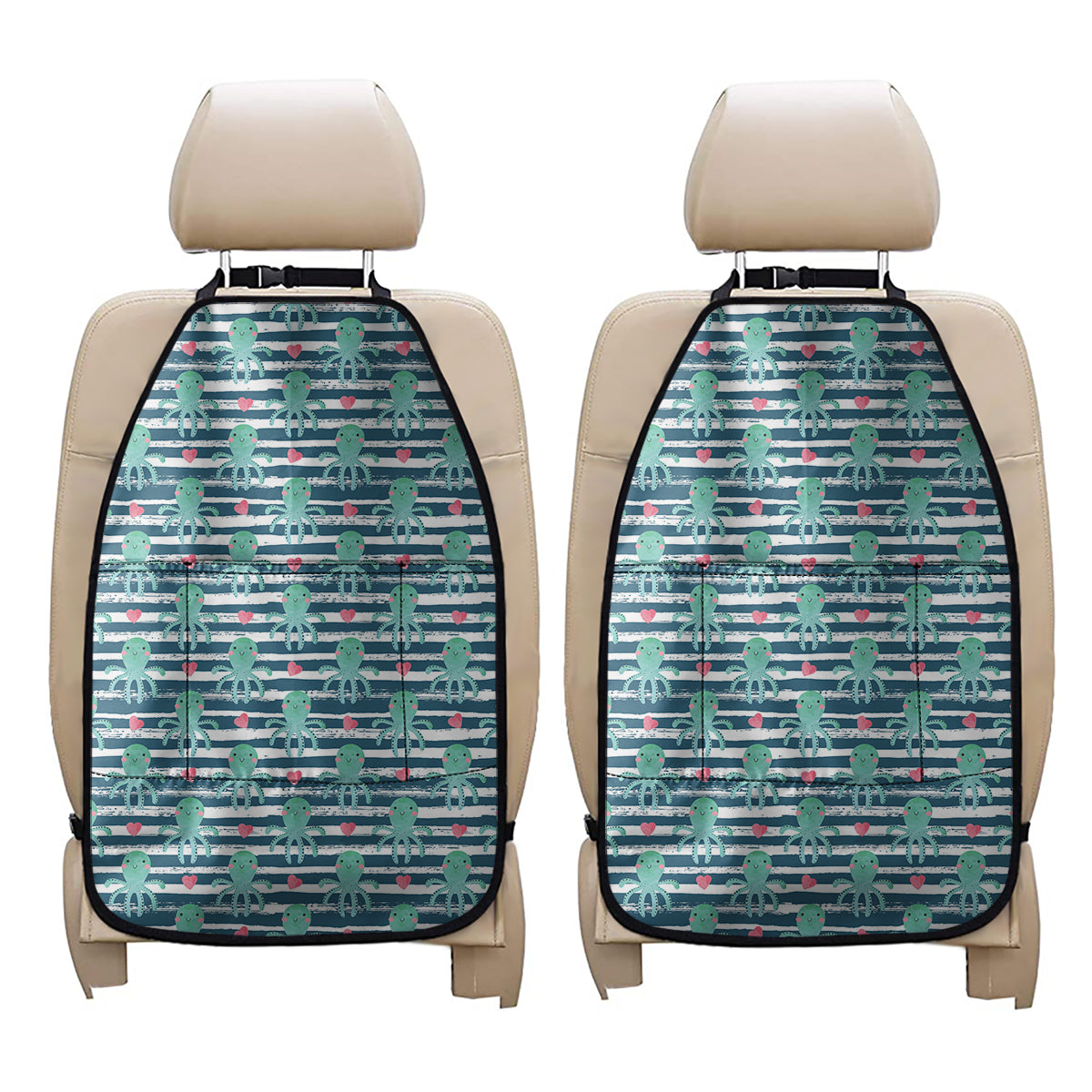 Cute Octopus Pattern Print Car Seat Organizers
