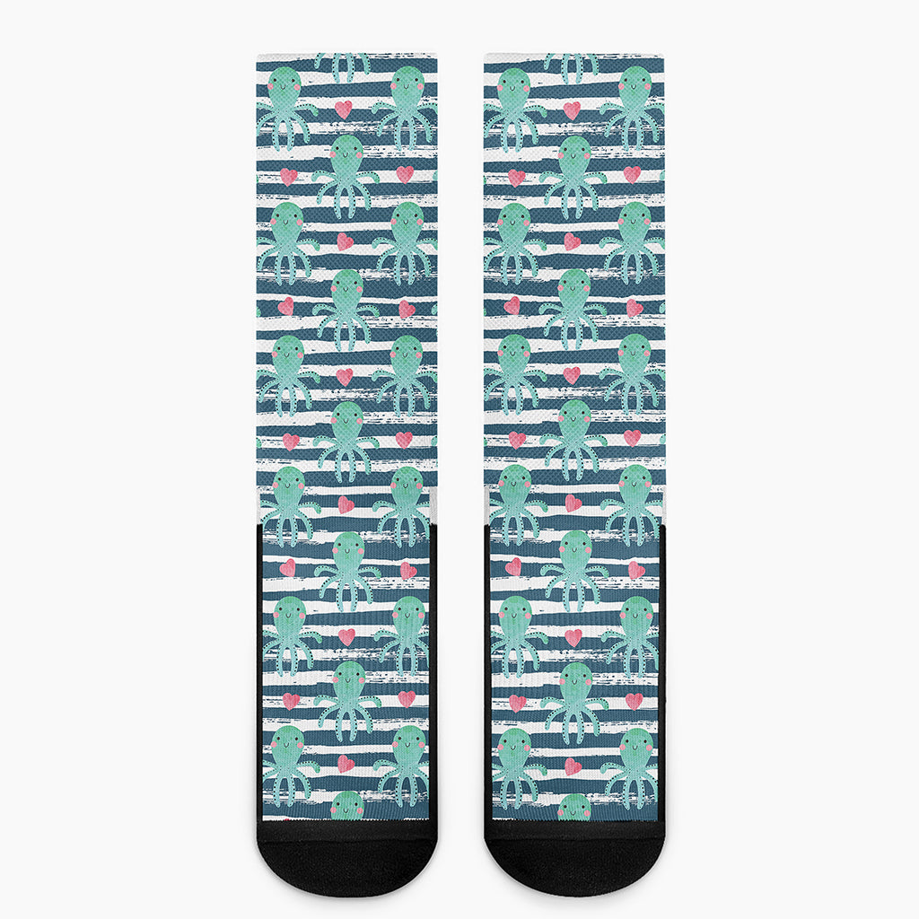 Cute Octopus Pattern Print Crew Socks