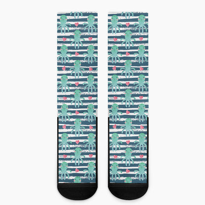 Cute Octopus Pattern Print Crew Socks