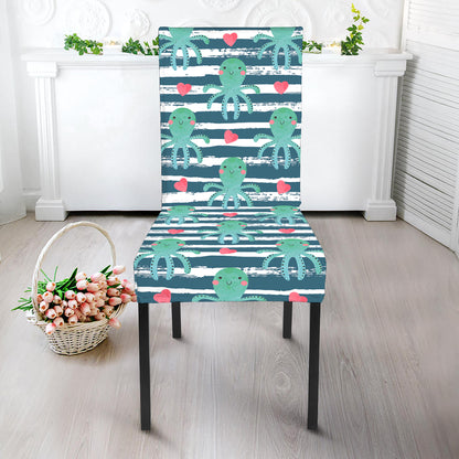 Cute Octopus Pattern Print Dining Chair Slipcover