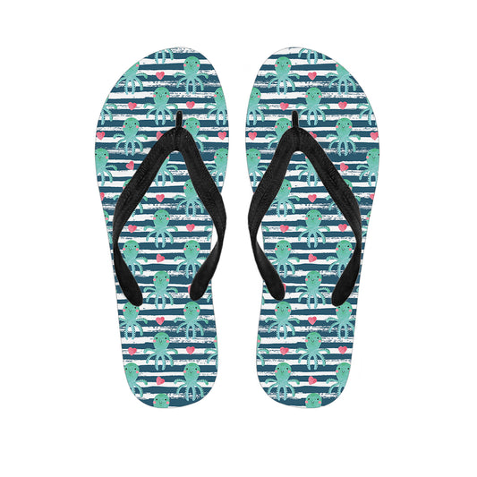 Cute Octopus Pattern Print Flip Flops