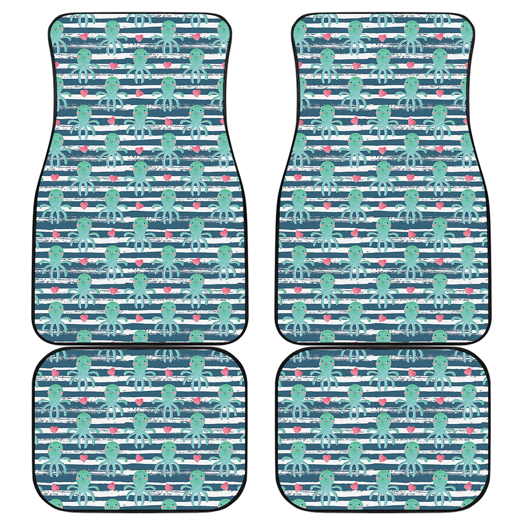 Cute Octopus Pattern Print Front and Back Car Floor Mats