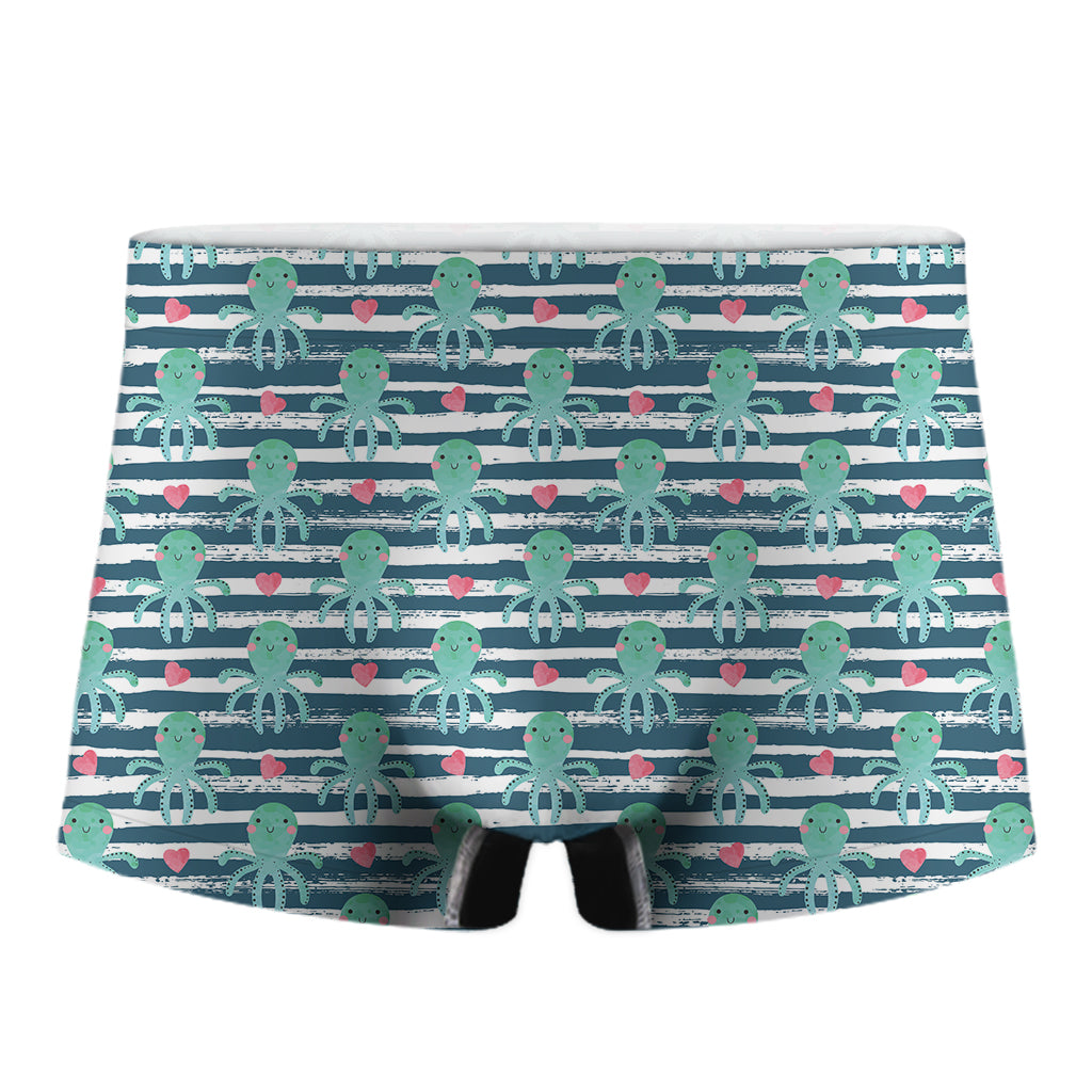 Cute Octopus Pattern Print Men's Boxer Briefs