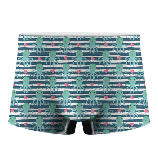 Cute Octopus Pattern Print Men's Boxer Briefs