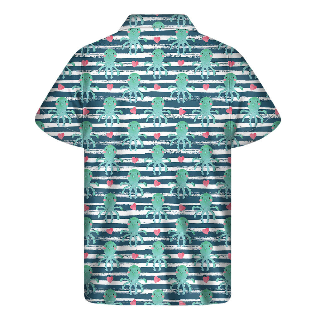 Cute Octopus Pattern Print Men's Short Sleeve Shirt