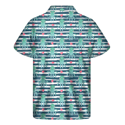 Cute Octopus Pattern Print Men's Short Sleeve Shirt