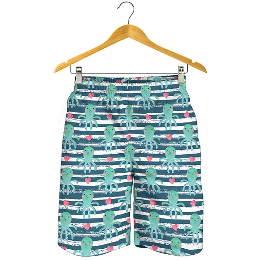 Cute Octopus Pattern Print Men's Shorts