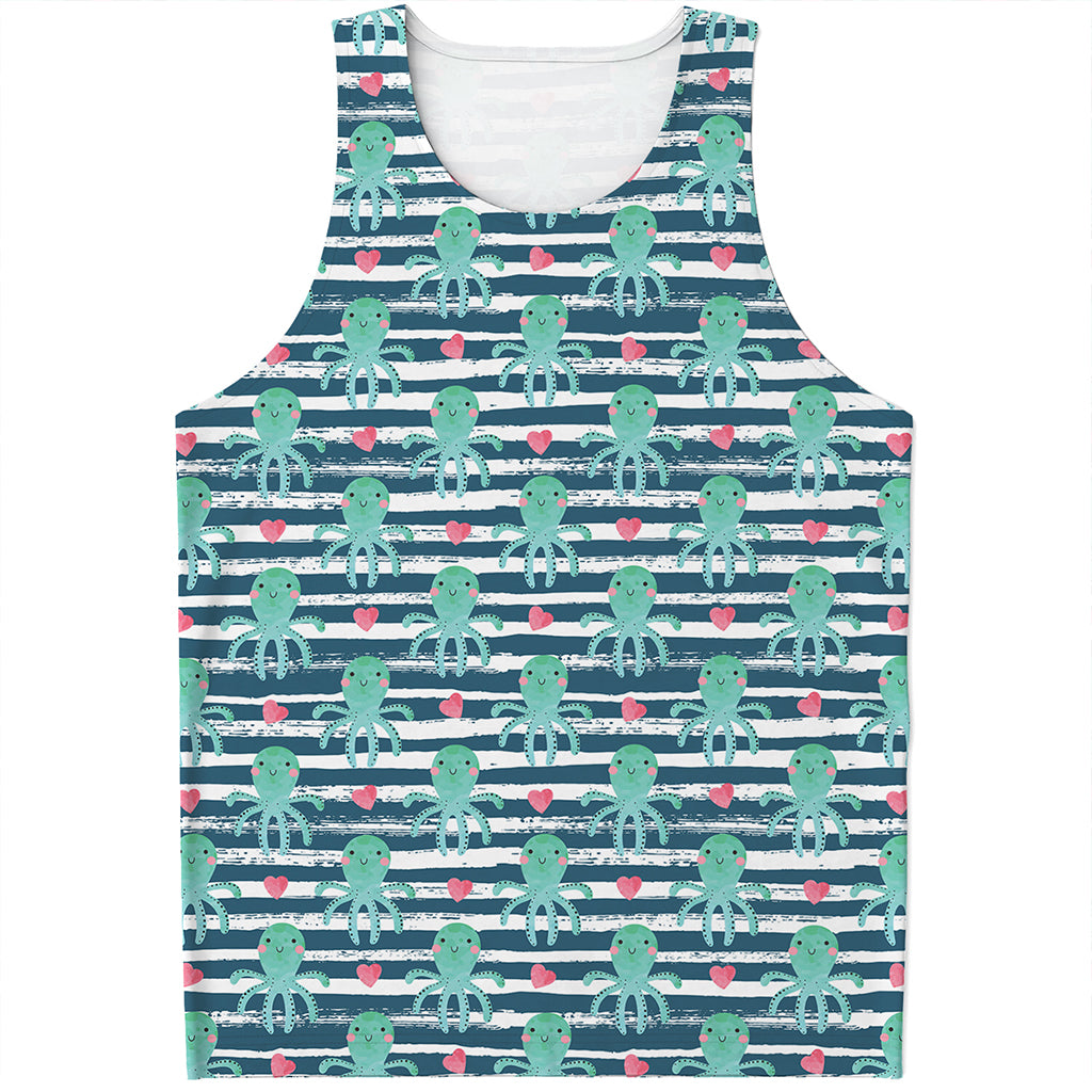 Cute Octopus Pattern Print Men's Tank Top