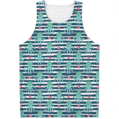 Cute Octopus Pattern Print Men's Tank Top