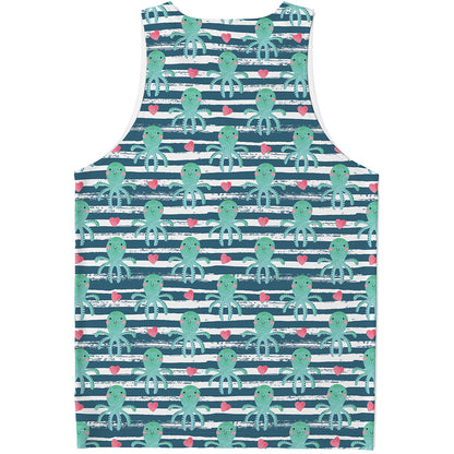 Cute Octopus Pattern Print Men's Tank Top