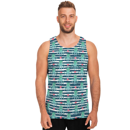 Cute Octopus Pattern Print Men's Tank Top