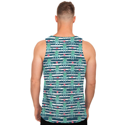 Cute Octopus Pattern Print Men's Tank Top