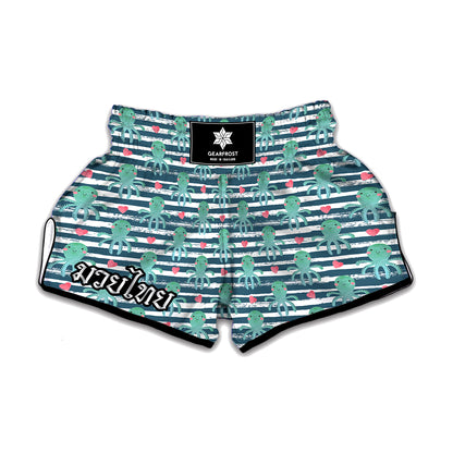 Cute Octopus Pattern Print Muay Thai Boxing Shorts