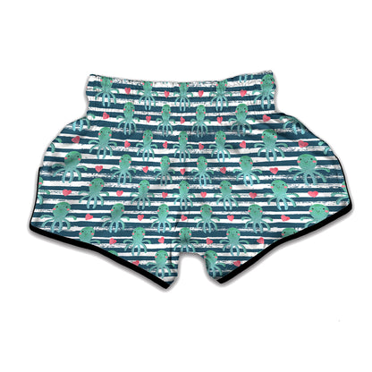 Cute Octopus Pattern Print Muay Thai Boxing Shorts
