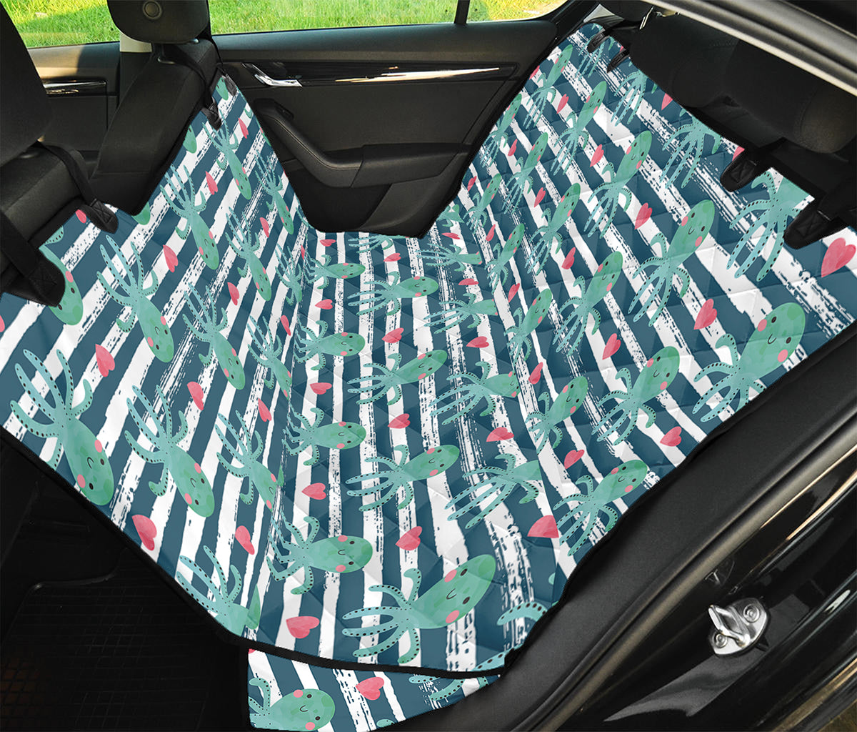 Cute Octopus Pattern Print Pet Car Back Seat Cover