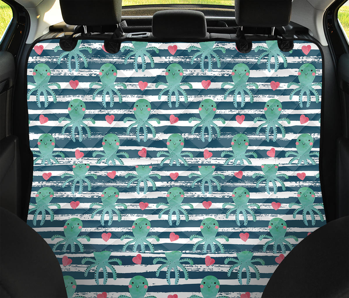 Cute Octopus Pattern Print Pet Car Back Seat Cover