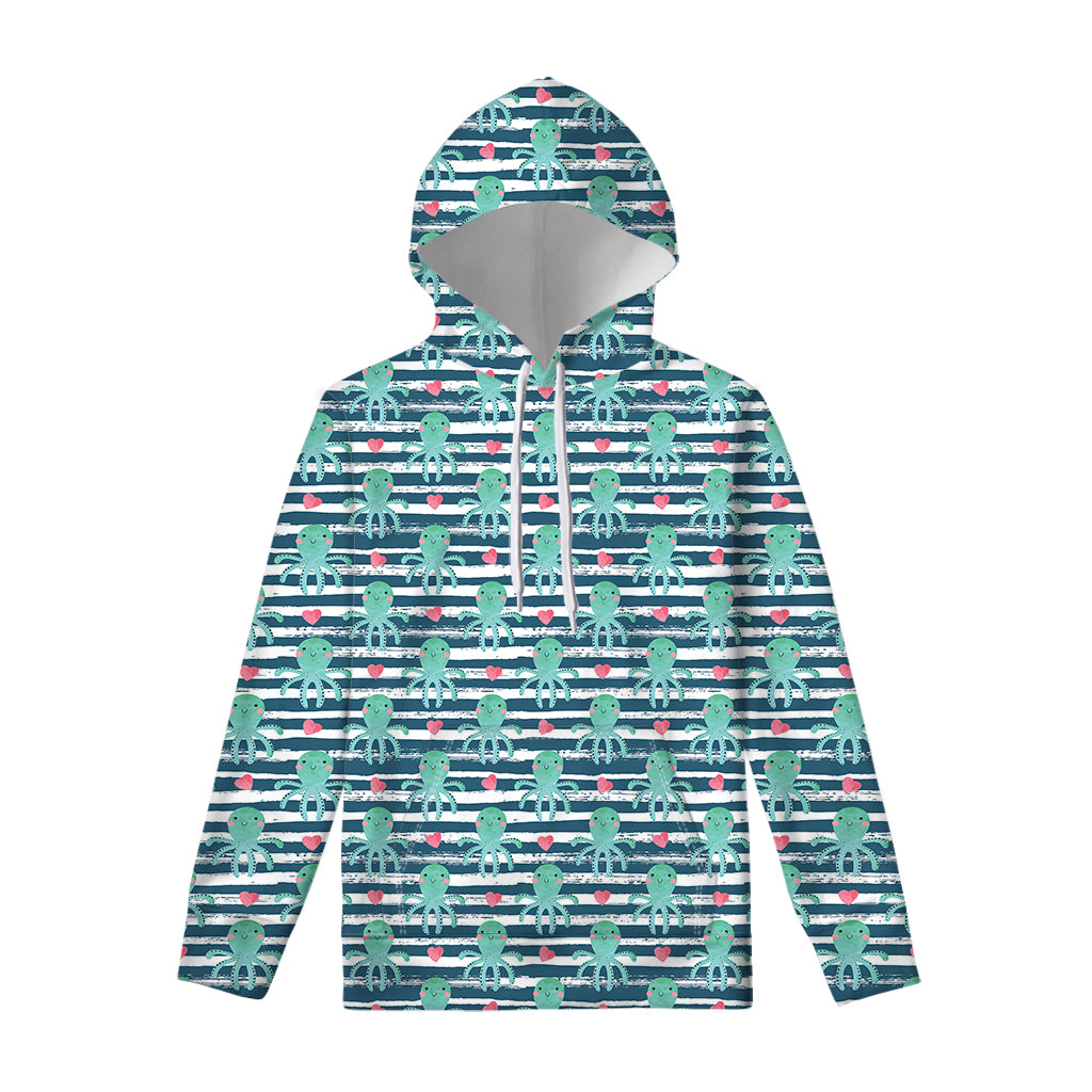 Cute Octopus Pattern Print Pullover Hoodie