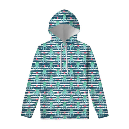 Cute Octopus Pattern Print Pullover Hoodie
