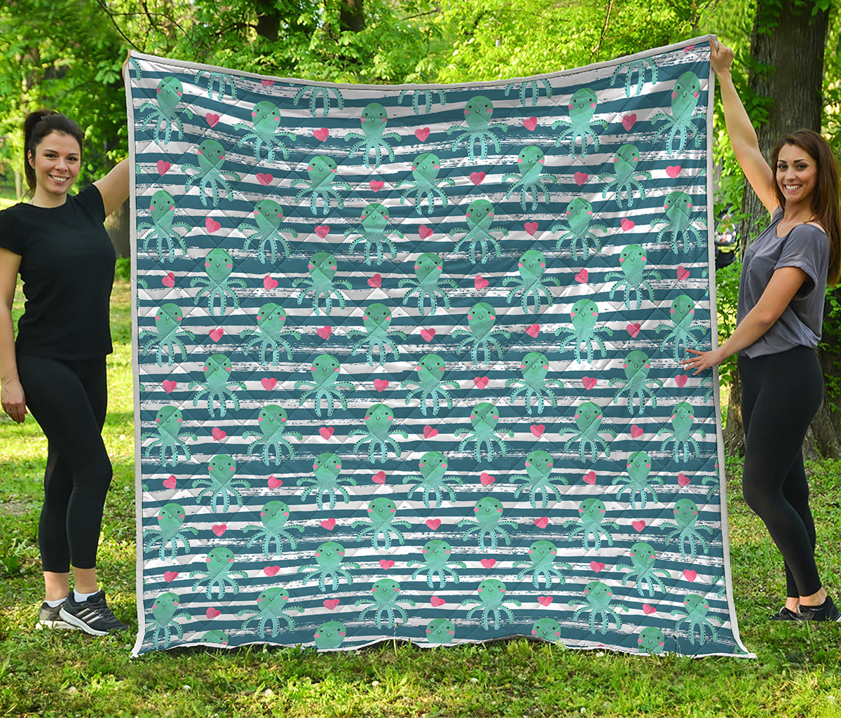 Cute Octopus Pattern Print Quilt