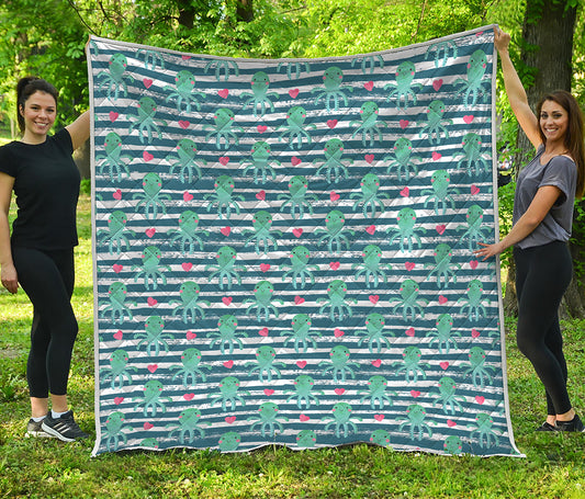 Cute Octopus Pattern Print Quilt
