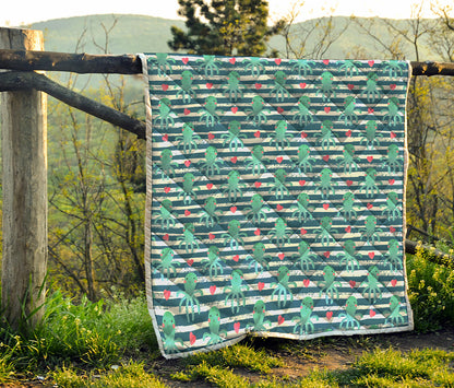 Cute Octopus Pattern Print Quilt