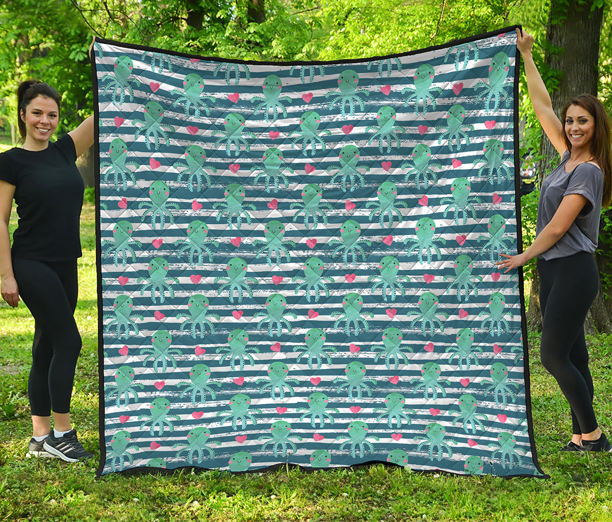 Cute Octopus Pattern Print Quilt