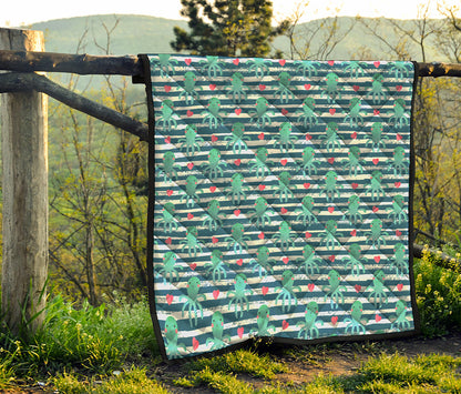 Cute Octopus Pattern Print Quilt