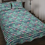Cute Octopus Pattern Print Quilt Bed Set