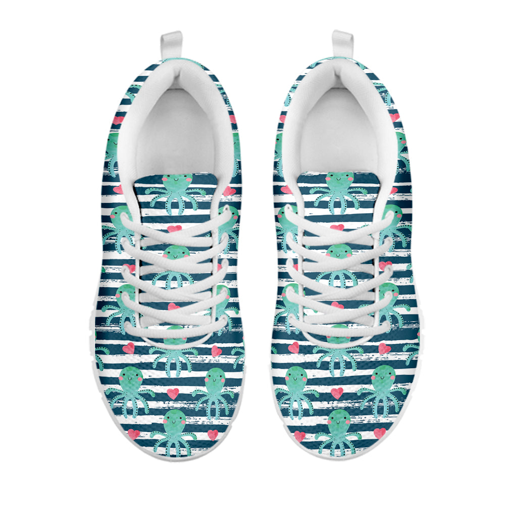 Cute Octopus Pattern Print White Sneakers
