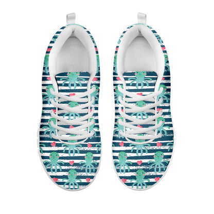 Cute Octopus Pattern Print White Sneakers