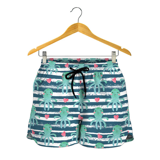 Cute Octopus Pattern Print Women's Shorts
